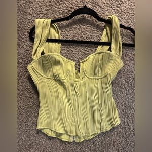 White fox matcha bustier top, size medium
